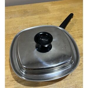 VTG Aristo-Craft Square Stainless Steel 10 1/2" Frying Pan Skillet with Lid